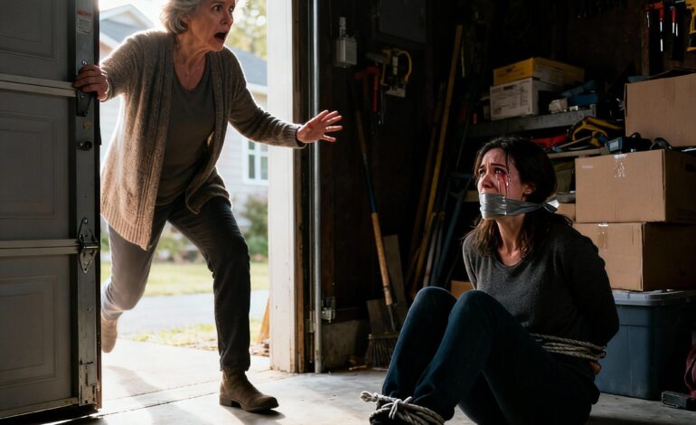 Minha filha não respondia há uma semana, então dirigi até a casa dela. Meu genro insistiu que ela estava “viajando”. Quase acreditei nele até ouvir um gemido abafado vindo da garagem trancada. Voltei sorrateiramente e arrombei a porta. O que vi lá dentro me despedaçou…