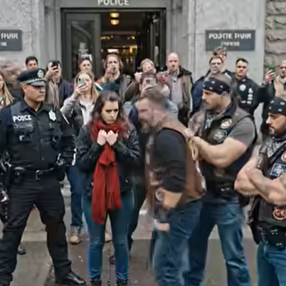 Quando dieci motociclisti circondarono una giovane ragazza all’ingresso del tribunale, la folla si ritrasse—non sembrava una protezione, ma piuttosto un agghiacciante avvertimento.