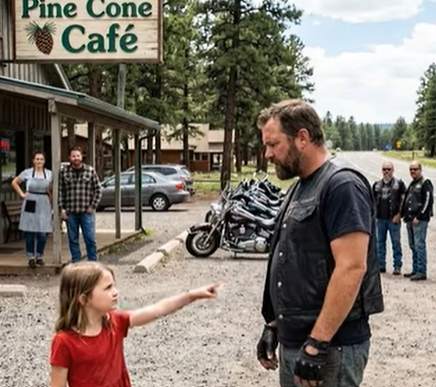 Una bambina silenziosa di sei anni attraversò un diner polveroso e indicò il tatuaggio di un motociclista silenzioso—ignara che le sue parole innocenti stavano per rivelare la sorella scomparsa che lui cercava da anni.