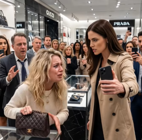 Parte 2 Nel giro di un’ora, la boutique ha chiuso i battenti con un cartello “Evento privato”. All’interno, l’atmosfera si è fatta tesa e asettica. Sono arrivati ​​gli avvocati e la borsa è rimasta isolata sotto una luce intensa, come una prova.